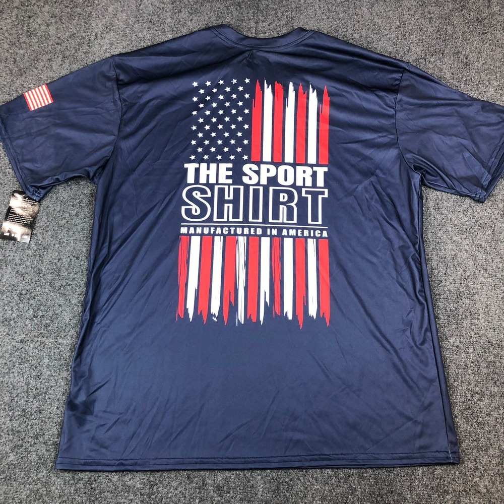 The Sport Shirt Men XL Navy Blue Moisture Wicking UPF 40+ Sun Protection Tee USA
